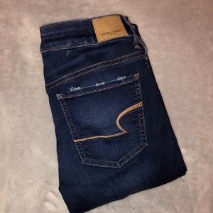 american eagle dark wash jeggings - size 4